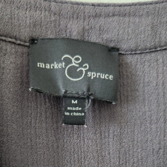 Market & Spruce top, M, Gray, EUC - Picture 3 of 7